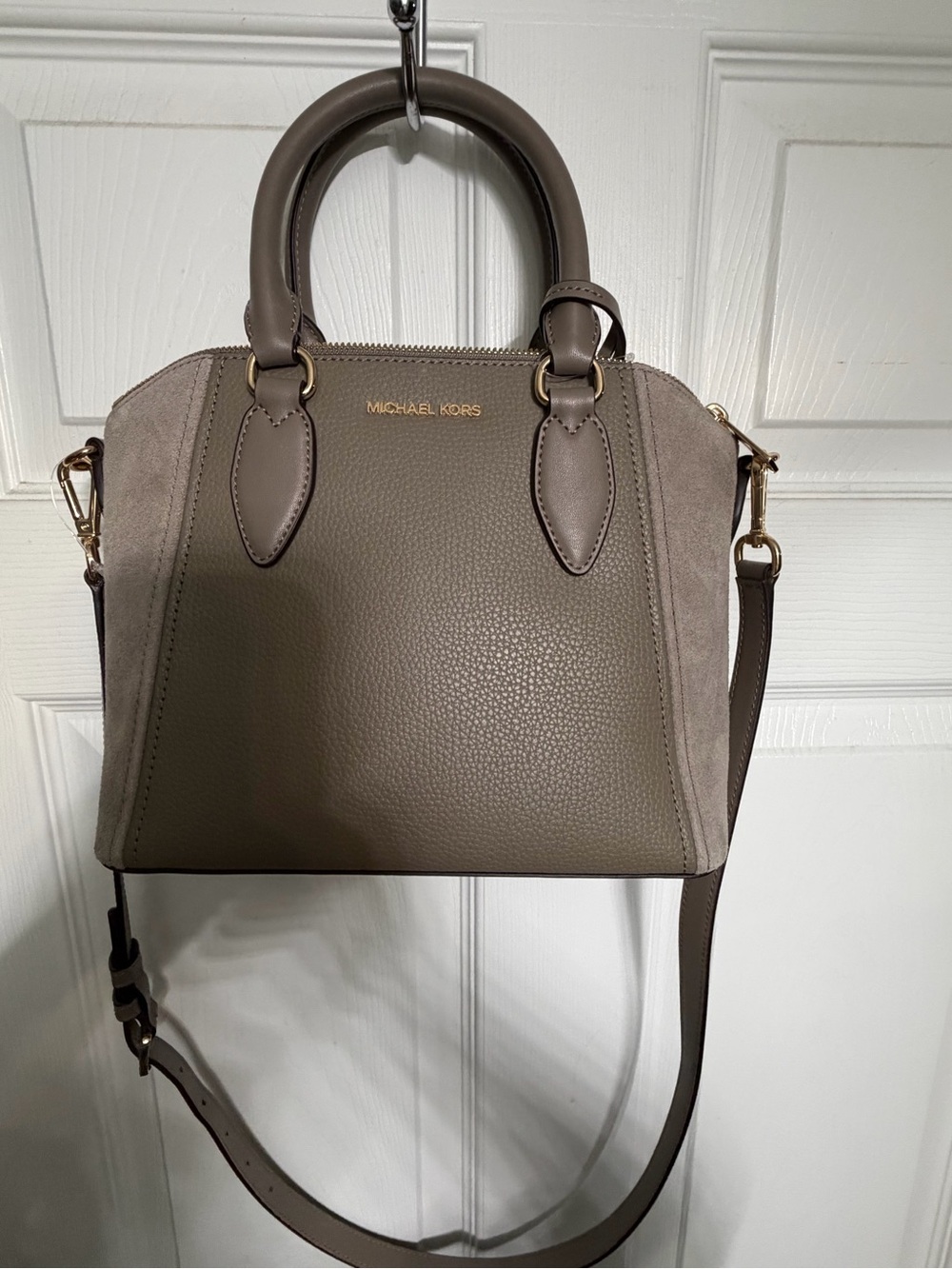 Michael Kors gray Leather Satchel Bag
